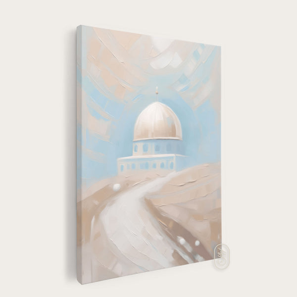 CANVAS | Modern Beige and Blue Abstract | Dome of the Rock #1