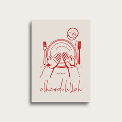 End with Alhamdulillah Illustration | Red