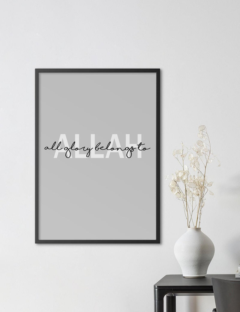 All Glory Belongs to Allah, Grey - Doenvang