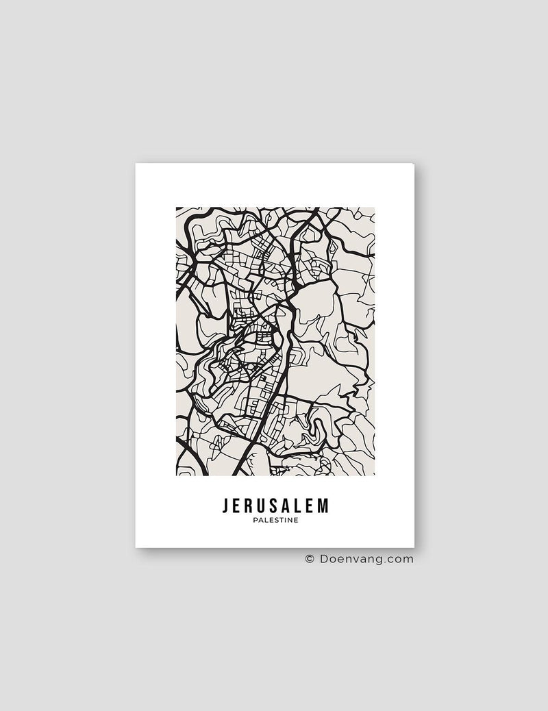 Beige Street Map, Jerusalem - Doenvang