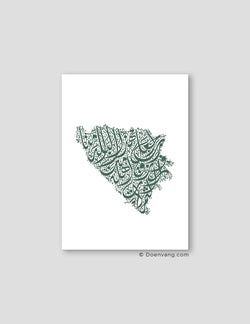 Calligraphy Bosnia, White / Green - Doenvang