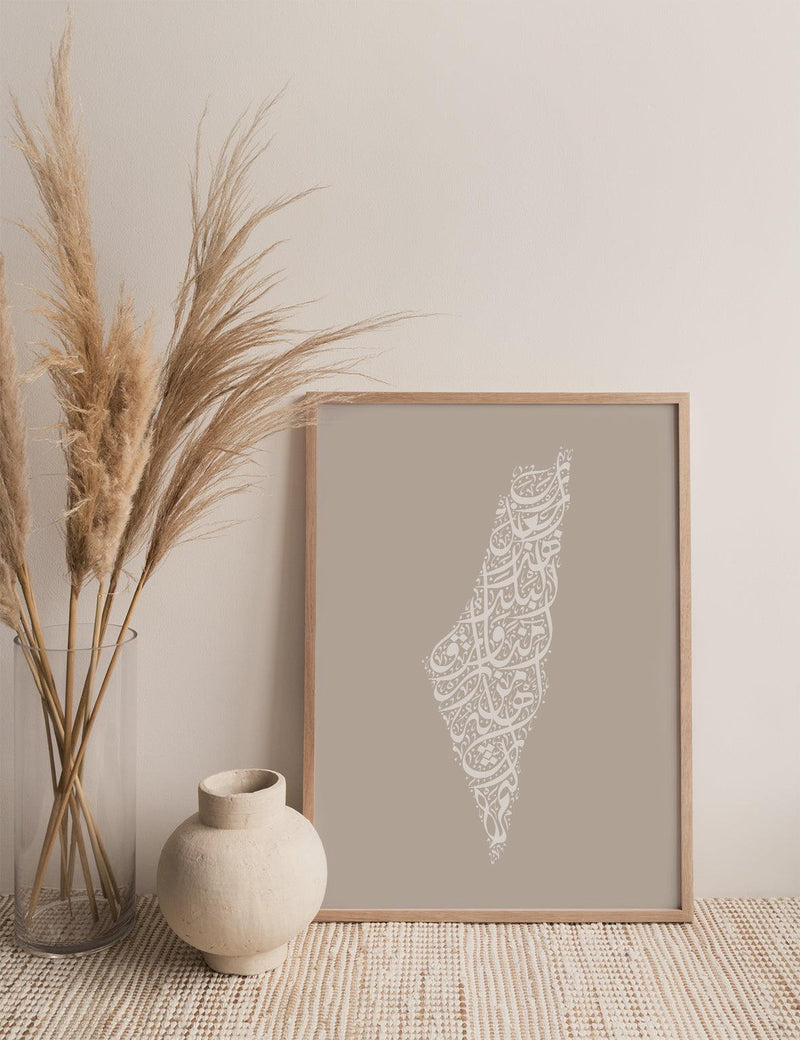 Calligraphy Palestine, Stone / White - Doenvang