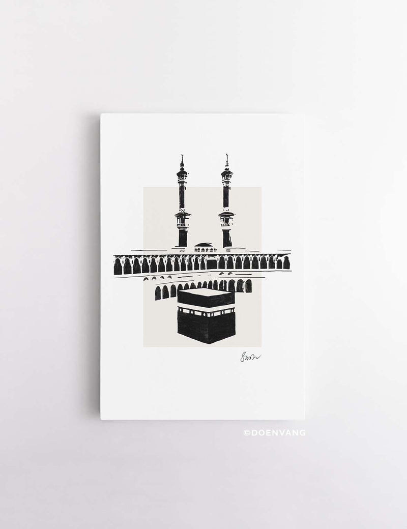 CANVAS | Handmade Kaaba Ink drawing - Doenvang